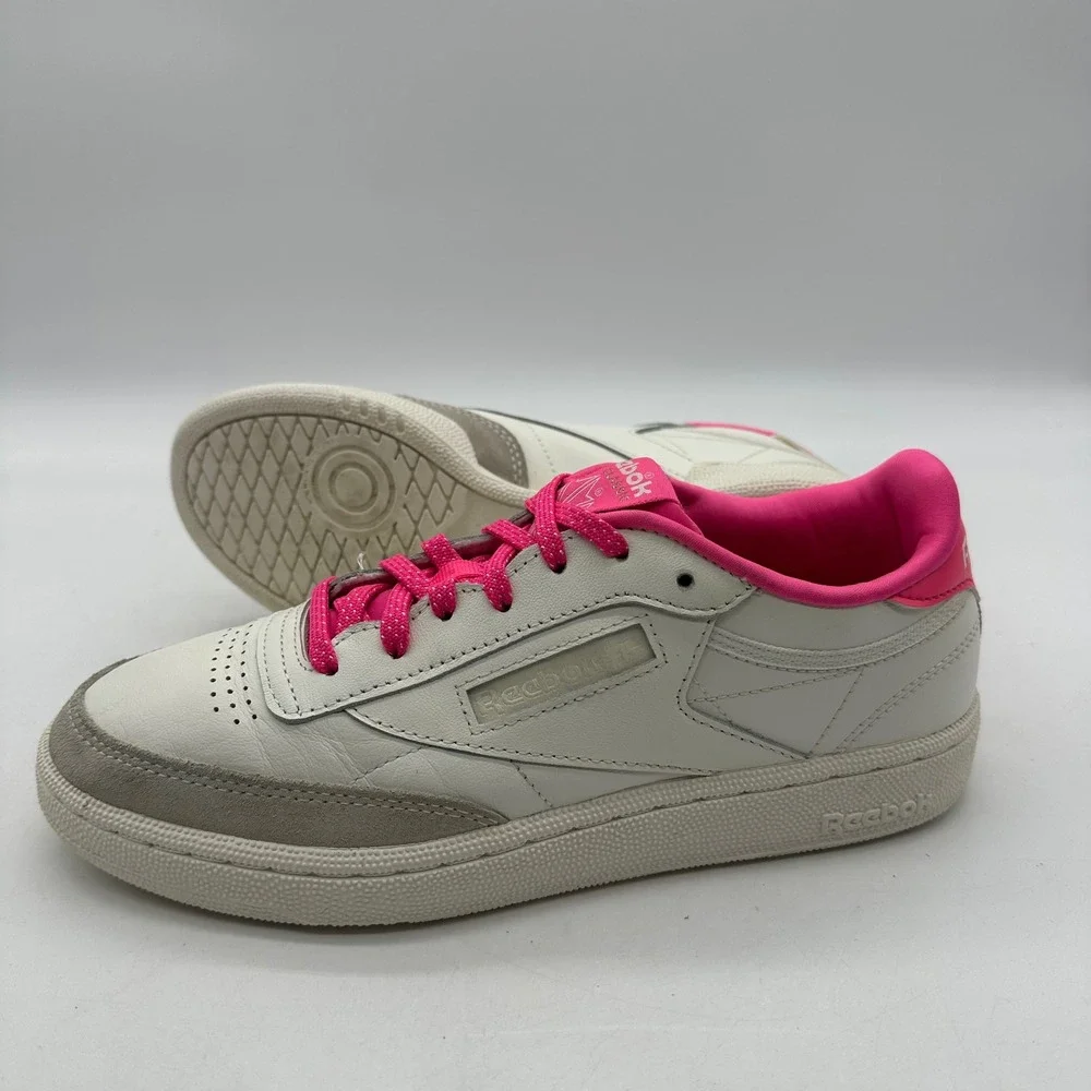 Reebok H05864 Womens Size 8.5 Club C 85 White Pink Grey Suede‎ Casual Shoes